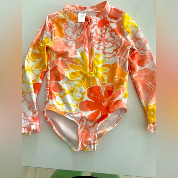 Swim Floral Toddler Girls One Piece Zip Up Bathing Suit Poshmark